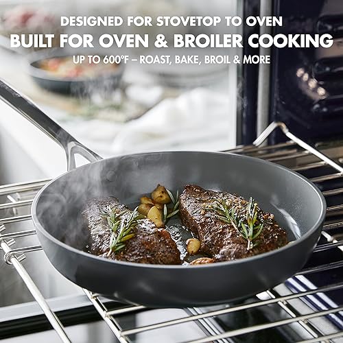 Miniatura 8 de GreenPan GP5 - Juego de ollas y sartenes antiadherentes de cerámica anodizada dura, 14 piezas, resistente a los arañazos, superficie que se mantiene