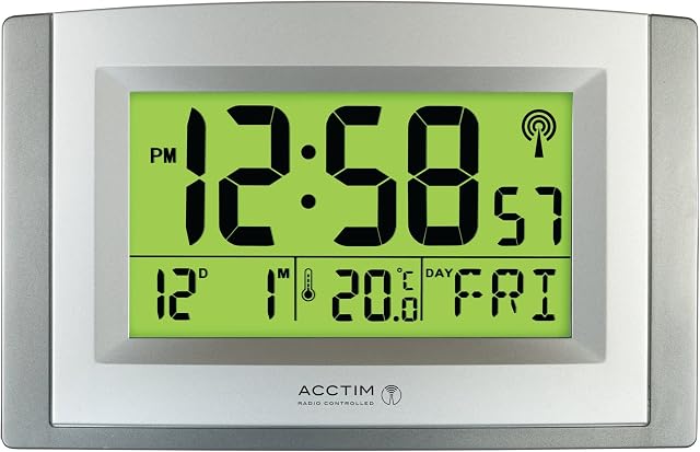 Acctim Stratus Smartlite Wall/Desk Clock, Silver