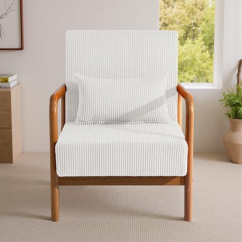 Miniatura 4 de Silla decorativa, sillón moderno de mediados de siglo con almohada, sofá tapizado, silla auxiliar de lectura para sala de estar y dormitorio