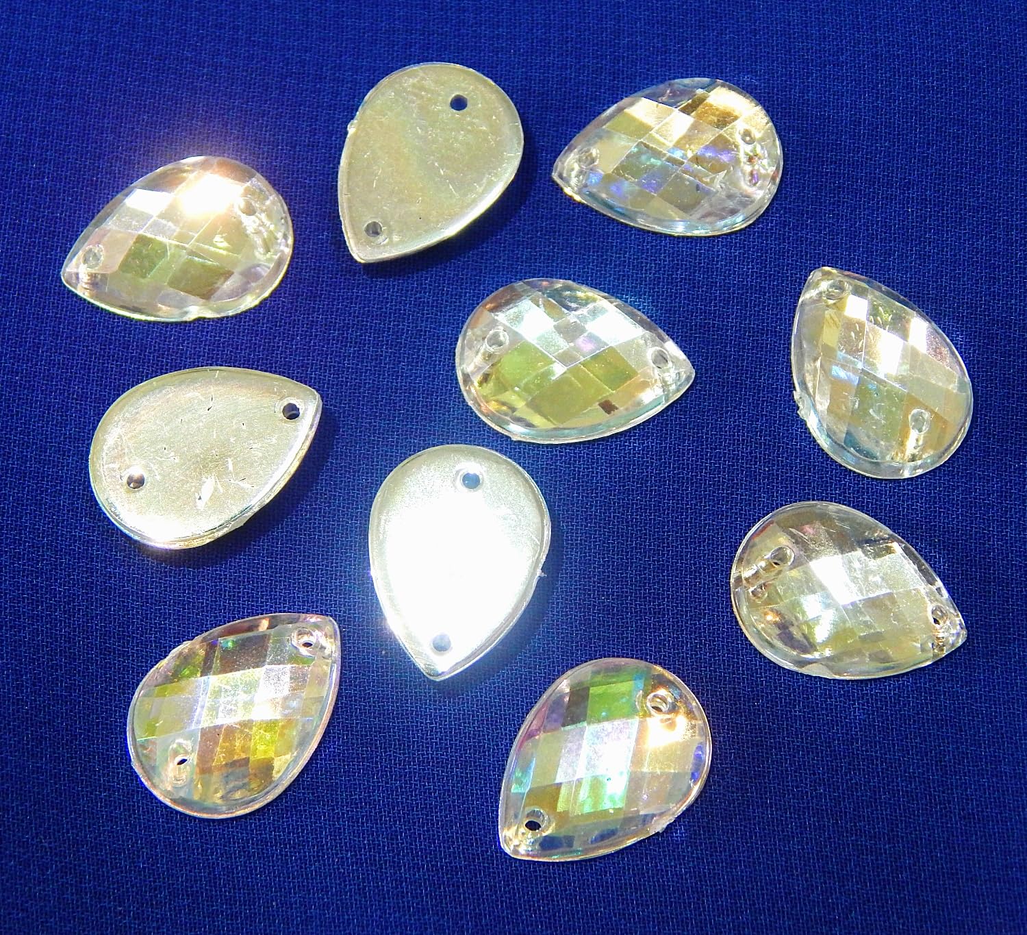 100 Strass Flatback Acrilici A Forme Miste – Blu Cielo Per DIY, Scrapbooking, Costumi E Matrimonio (Cucito O Colla)