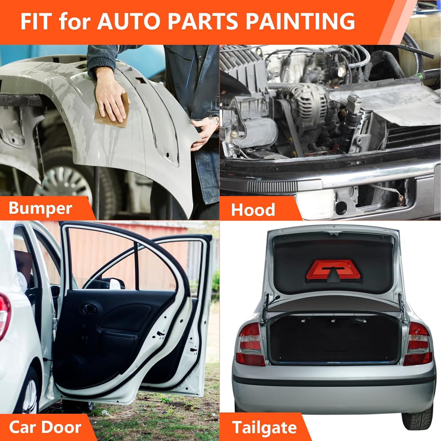 Auto Body Paint Stands, Adjustable Automotive Door Hood Fender Panel Holder, Multifunction Rotating Car Bumper Rack with 4 Wheels for Body Parts Repair, Sand, Prep, Spray Primer, Paint Bodywork