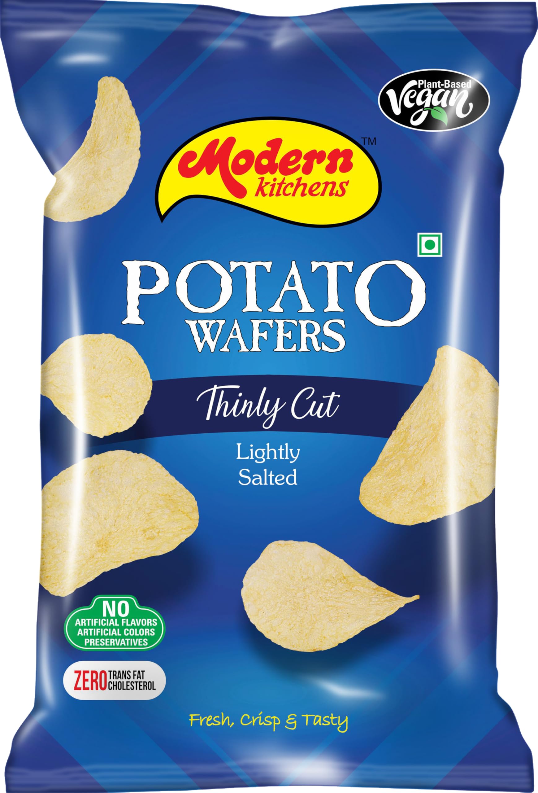 Modern Kitchens Potato Wafers Salted - 70g | Plant-Based Vegan, No Artificial Flavors or Colors, Zero Trans Fat & Cholesterol | Made with Rock Salt (Sendha Namak)-image-26