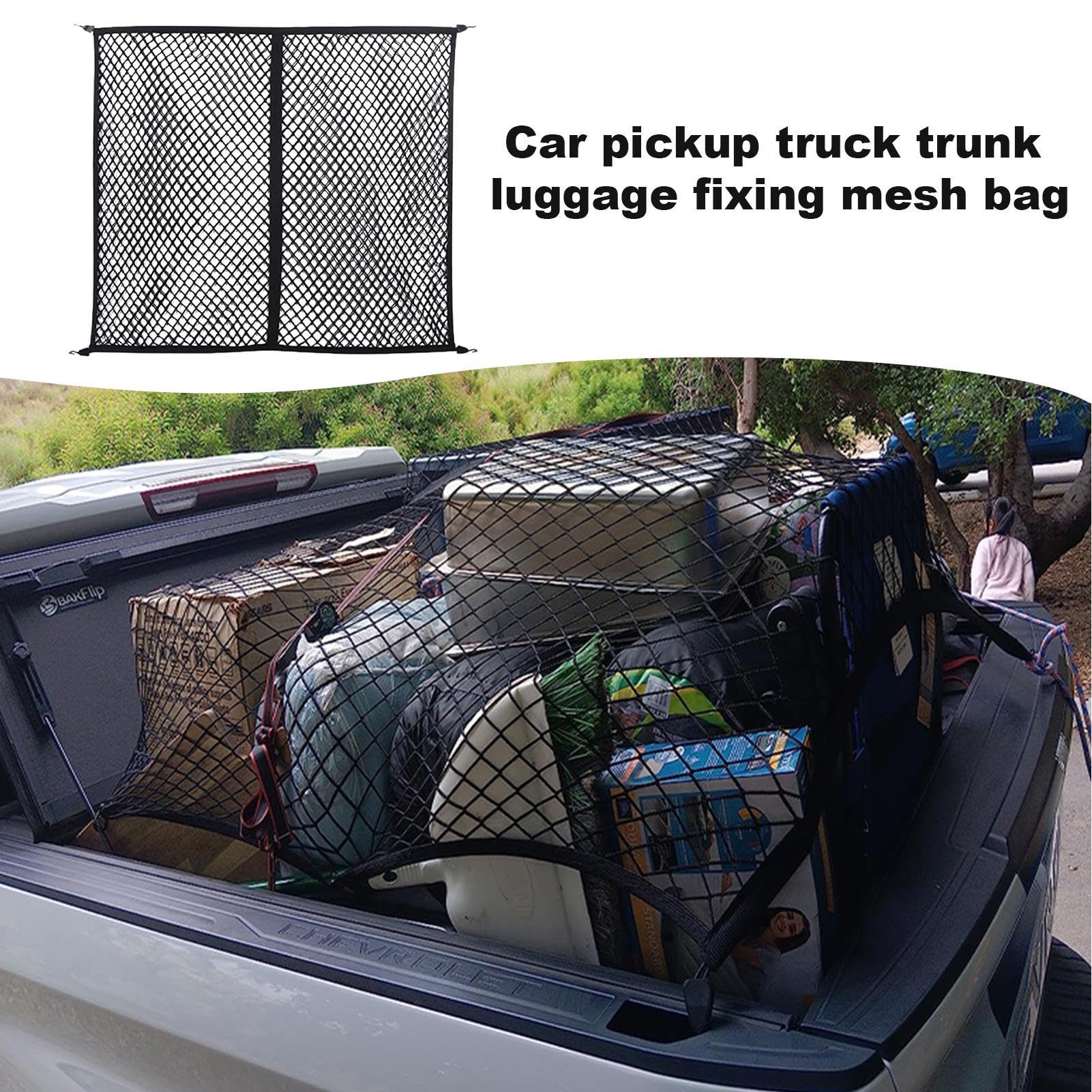 Filet à bagages élastique, filet à bagages pour camion - Rangement robuste