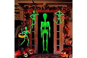Life Size Glow-in-the-Dark Hanging Halloween Skeletons