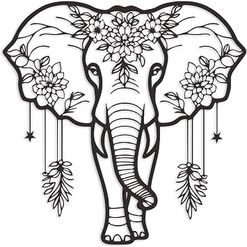 Rajukit Metal Elephant Decor African Elephant Wall Art for Home, Kitchen, Bathroom