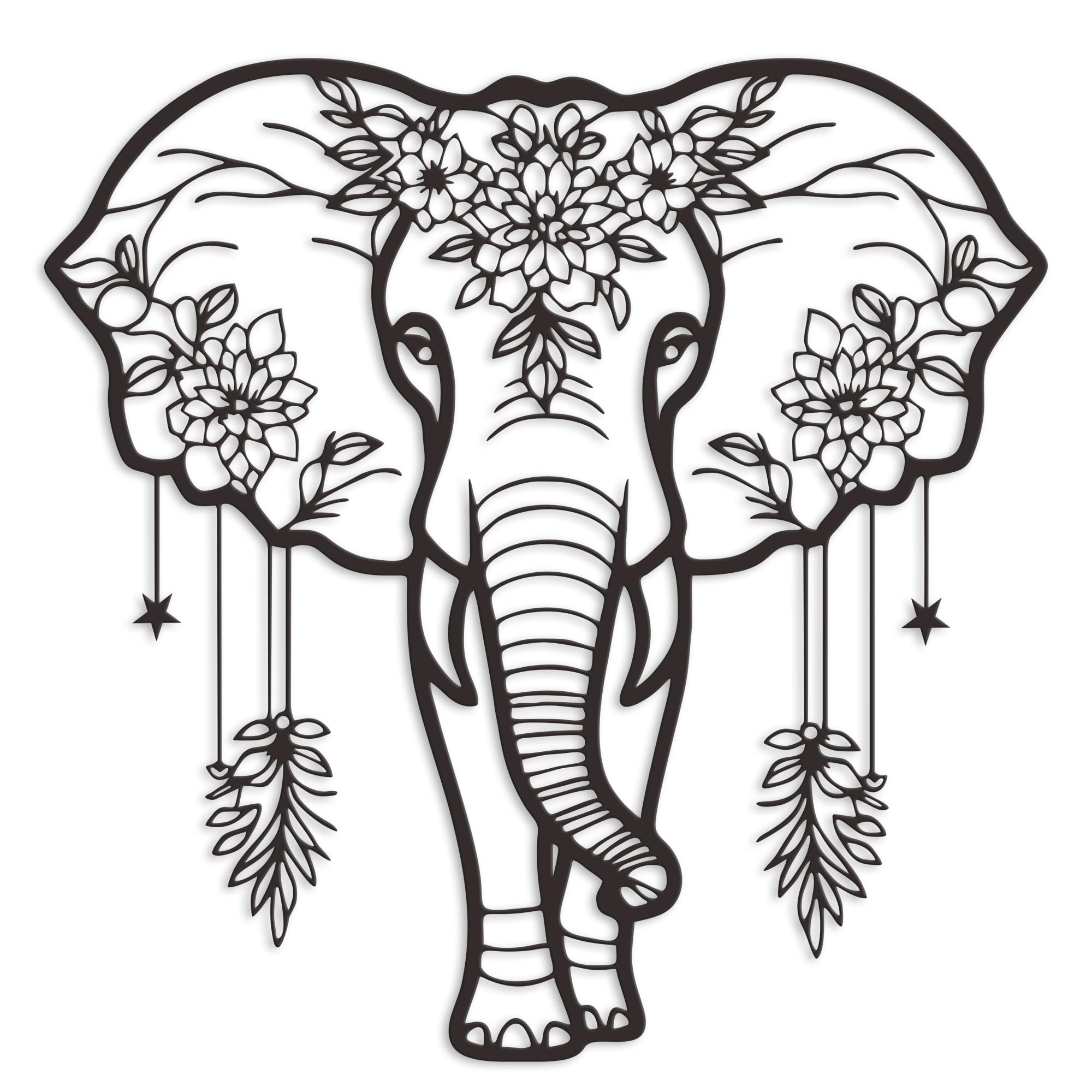 Rajukit Metal Elephant Decor – Aesthetically Pleasing African Elephant Wall Art and Bathroom Decor – Durable Animal Head Wall Décor for Home & Kitchen