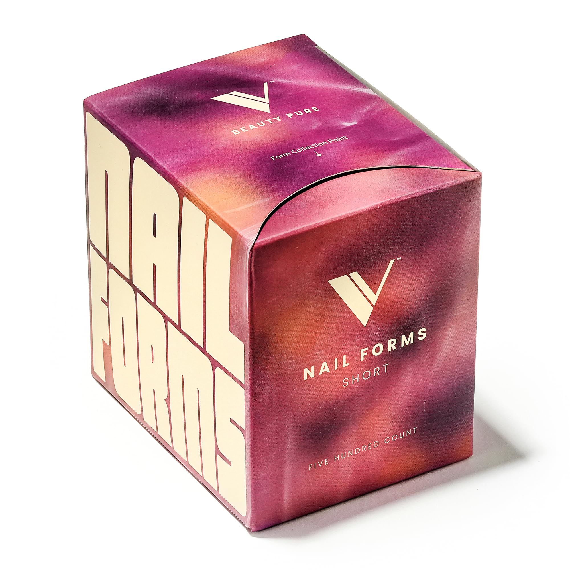 V Beauty Pure Nail Forms for Builder Gel (Short) - Easy Tearing Self-Adhesive Perforated Paper Poly Gel Nail Extension Forms - Nail Molds Shaper Guide