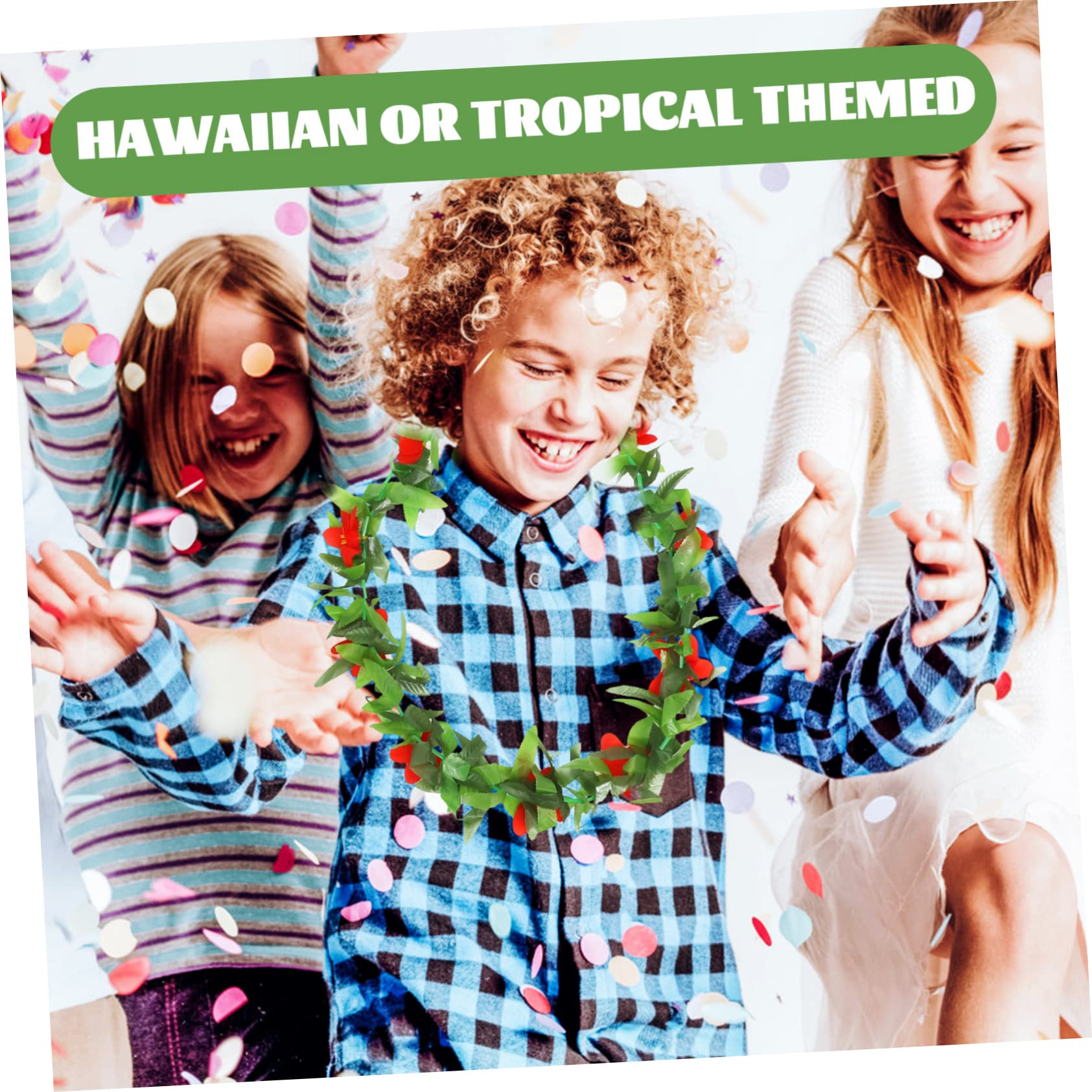 3 Series Leus Hawaianos Adulto Fiesta Decoración Playa para Trópico Ley Centros De Mesa Hawaianos Decoraciones Hawaianas Lei Hawaiano Recuerdos Hawaianos Poliéster 6 Piezas*3