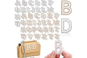4 Sets of 104pcs Pearl Letter Patches | Bling Rhinestone Letter Stickers