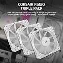 CORSAIR RS120 120mm PWM Fans – Daisy-Chain Connection – Low-Noise – Magnetic Dome Bearing – Triple Pack – White gallery image