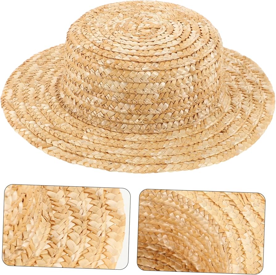Amazon.co.jp: MUSISALY 編み麦わら帽子 ミニハットモデル ミニ麦わら