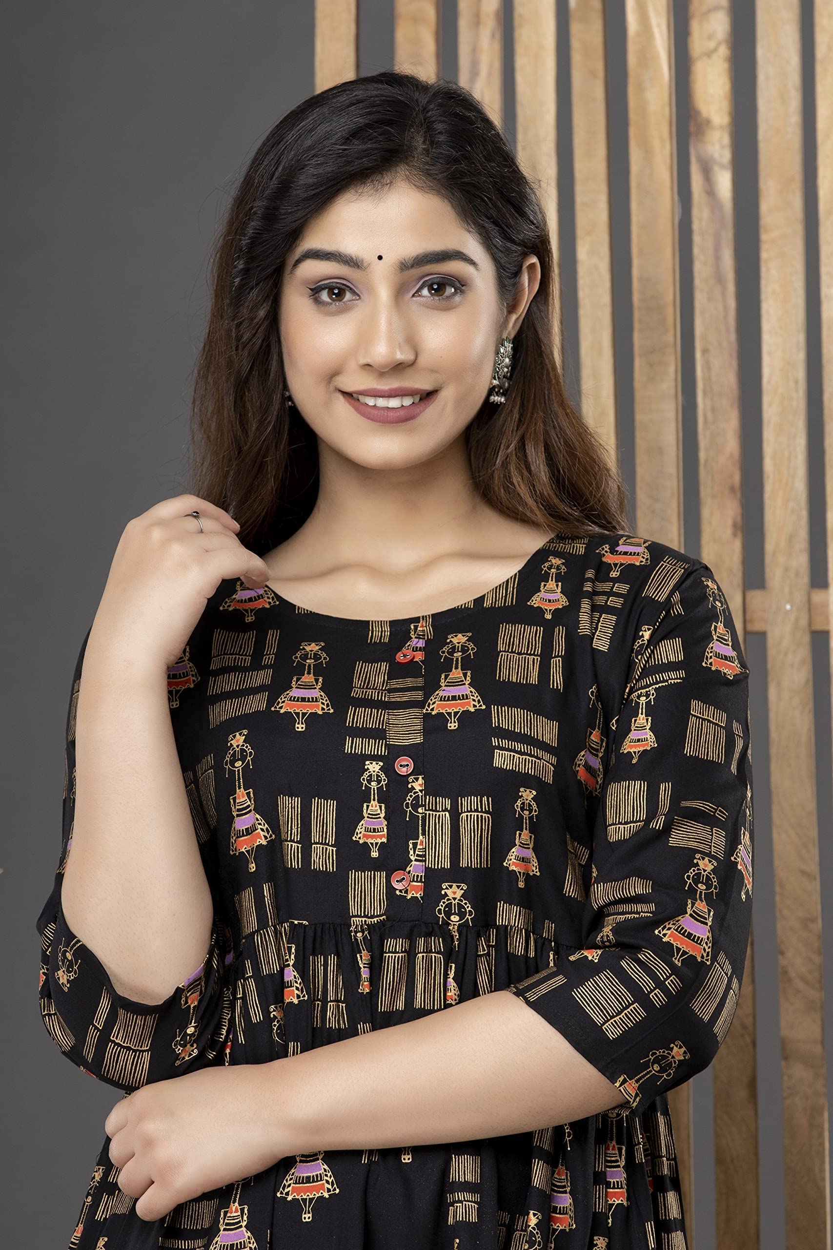 Rishabh Creation Women's Cotton Floral Printed Maternity Dress Kurti with Feeding Zipper 2