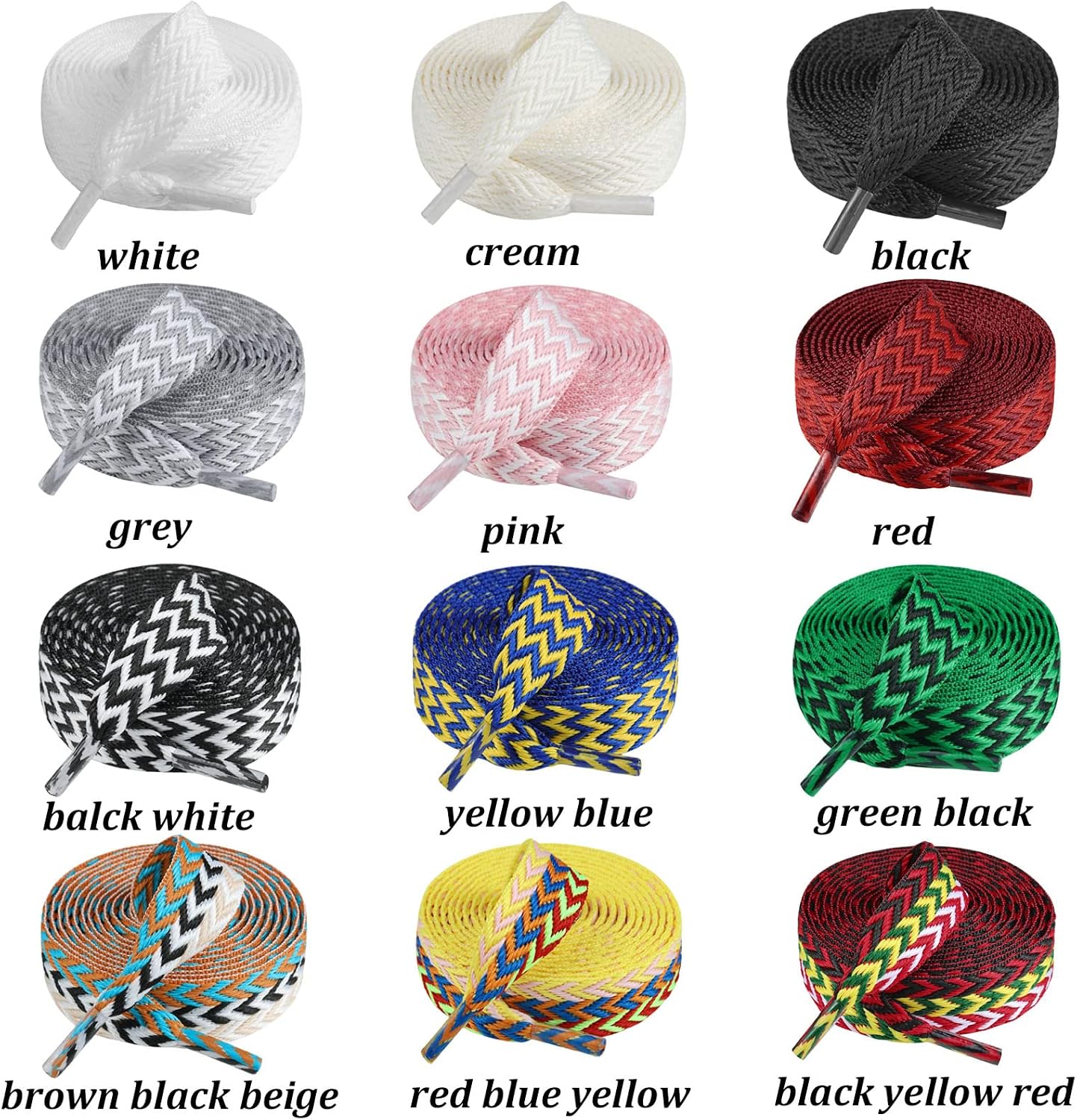 Handshop 2 pairs 3/5" Fat Thick Shoe Laces for Sneakers, Flat Wide Athletic Replacement Shoelaces for Men Women