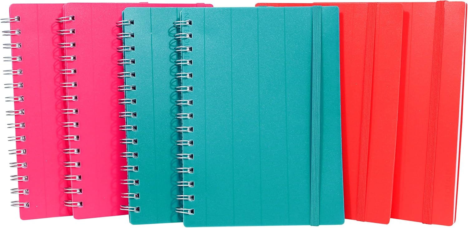 Carolina Pad Notebound Colors Journals, Assorted Colors, 8.12 x 5.87 Inches, 100 Sheets, 6-Count (2 Each of 3 Designs), Designs May Vary (10564)