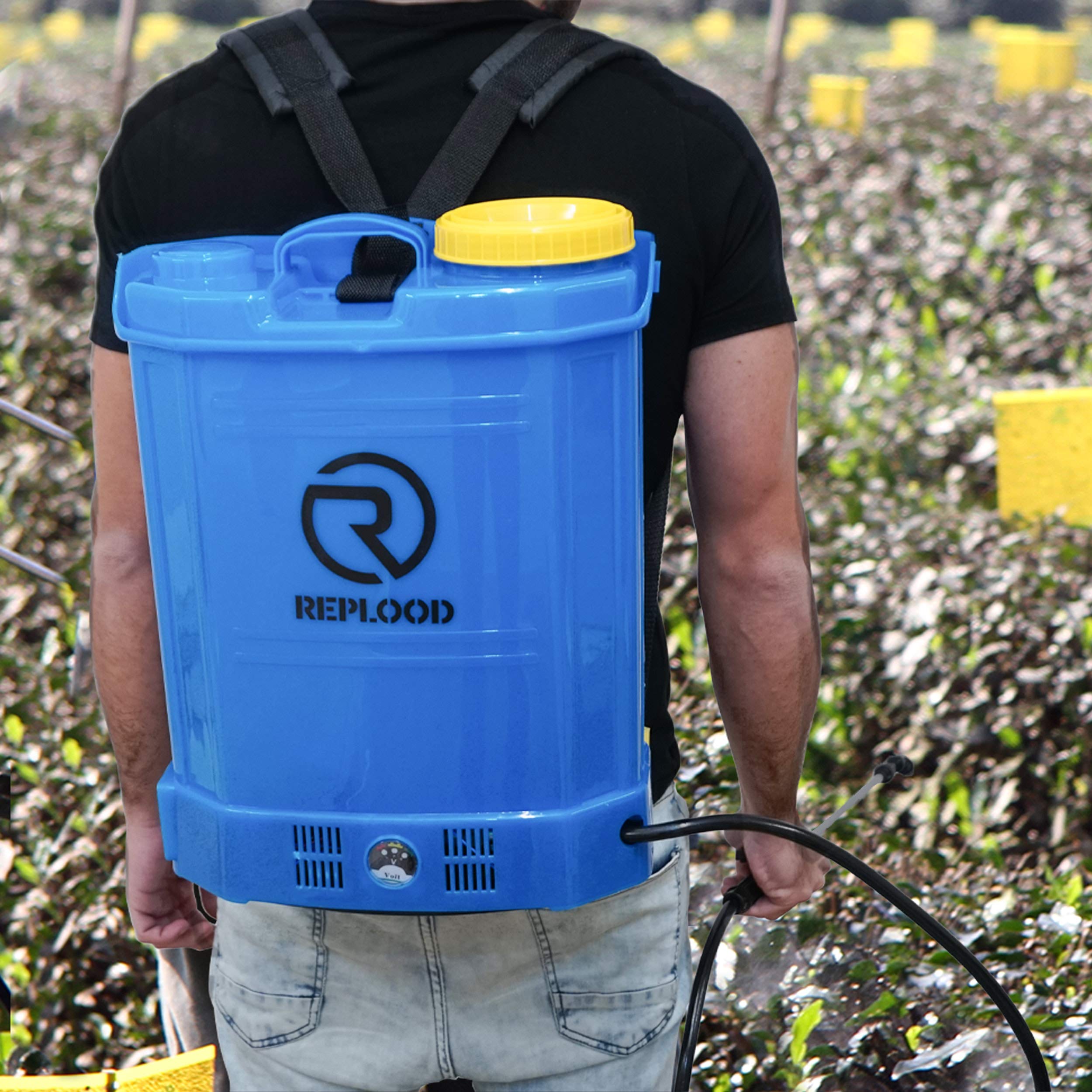 REPLOOD Pompa Irroratrice Spalleggiata a Batteria 16 Litri Peso 5Kg Irroratore
