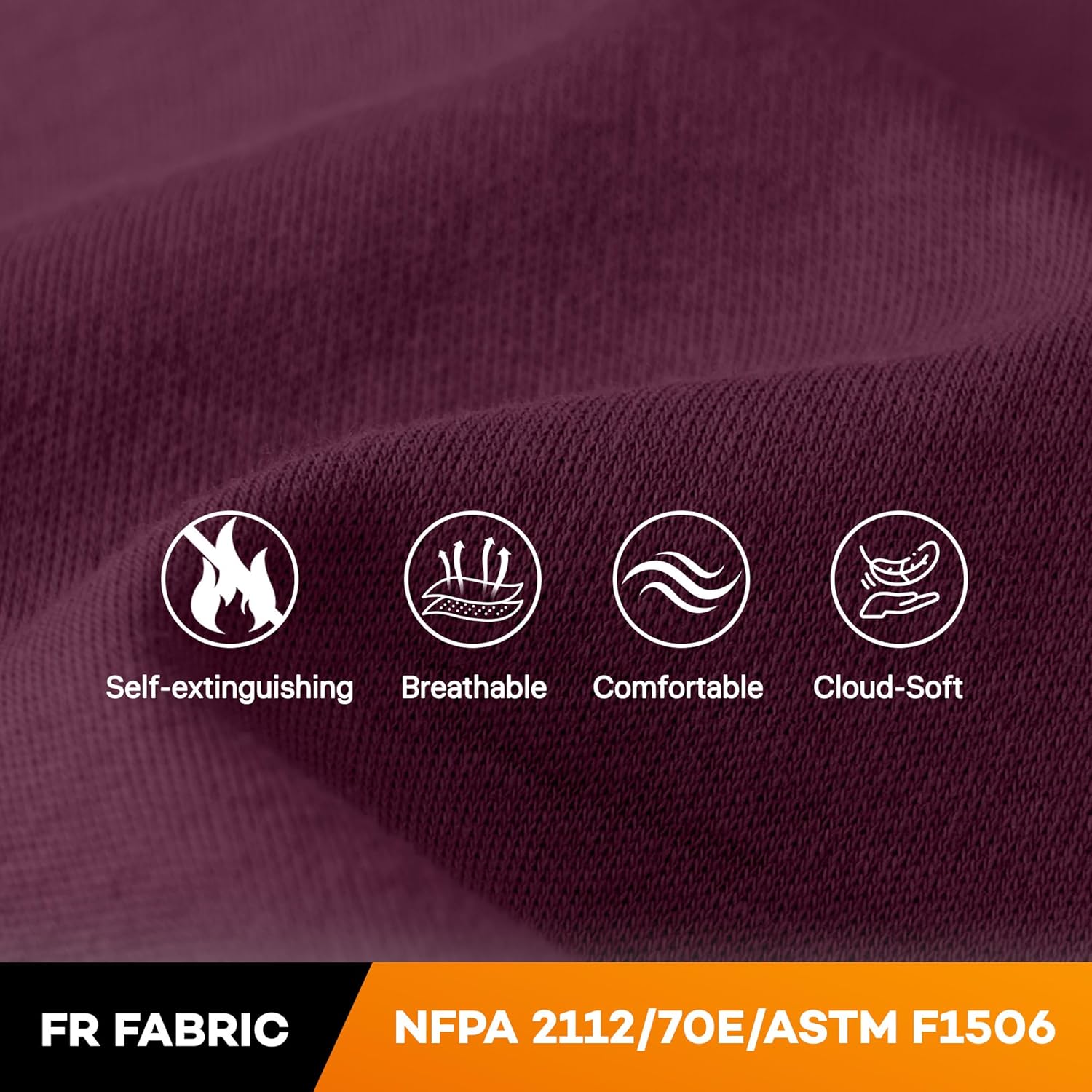 WORKWEYA FR Shirts for Men 6.5 oz Flame Resistant Long Sleeve Henley Shirt NFPA 2112/CAT2 - Image 5