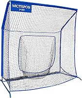 Vista 10 de Baseball Softball Net with Blocking System, 7x7ft/6x6ft Practice Cage for Batting/Pitching/Fielding, Metal Frame with Elevated Base and Storage Bag