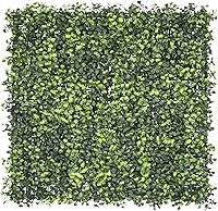 Vista 21 de E&K Panel de valla de plantas artificiales de 20 x 20 pulgadas, hojas sintéticas, césped, panel decorativo para interiores y exteriores