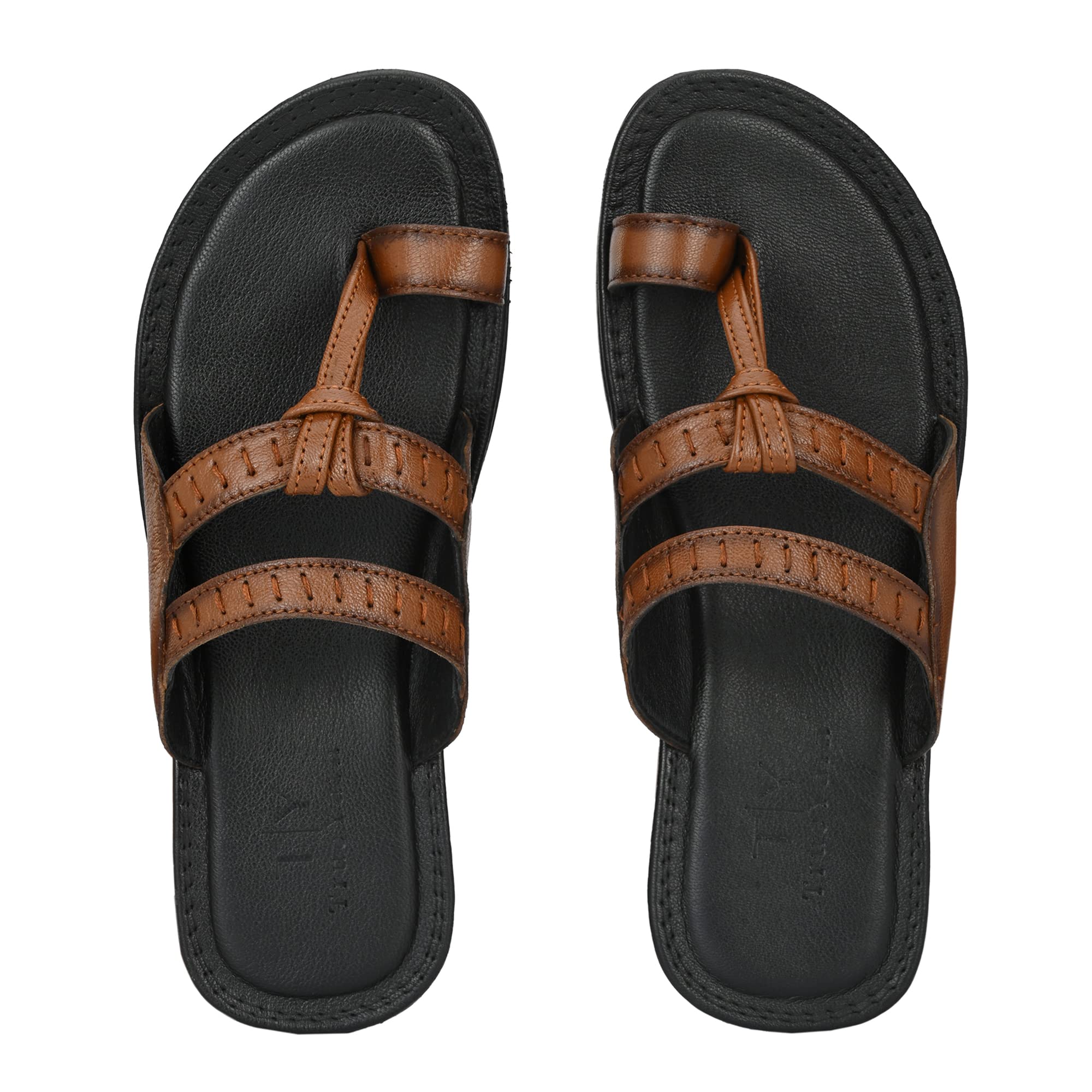 TrueYarnGenuine Leather Kolhapuri Chappals for Men | Men's Kolhapuri Slippers | Thong Sandals for Men | Leather Slippers for Men | Stylish & Comfortable