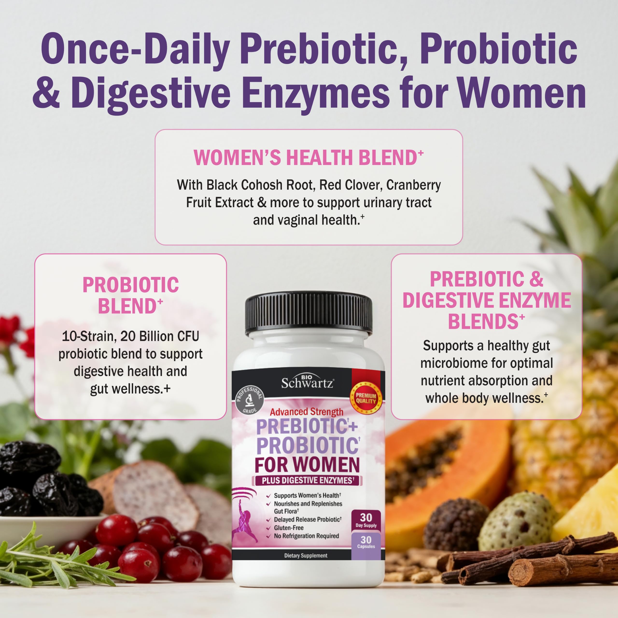 Prebiotics and Probiotics for Women - Gut, Vaginal & Immune Health Support — Amazon image 5
