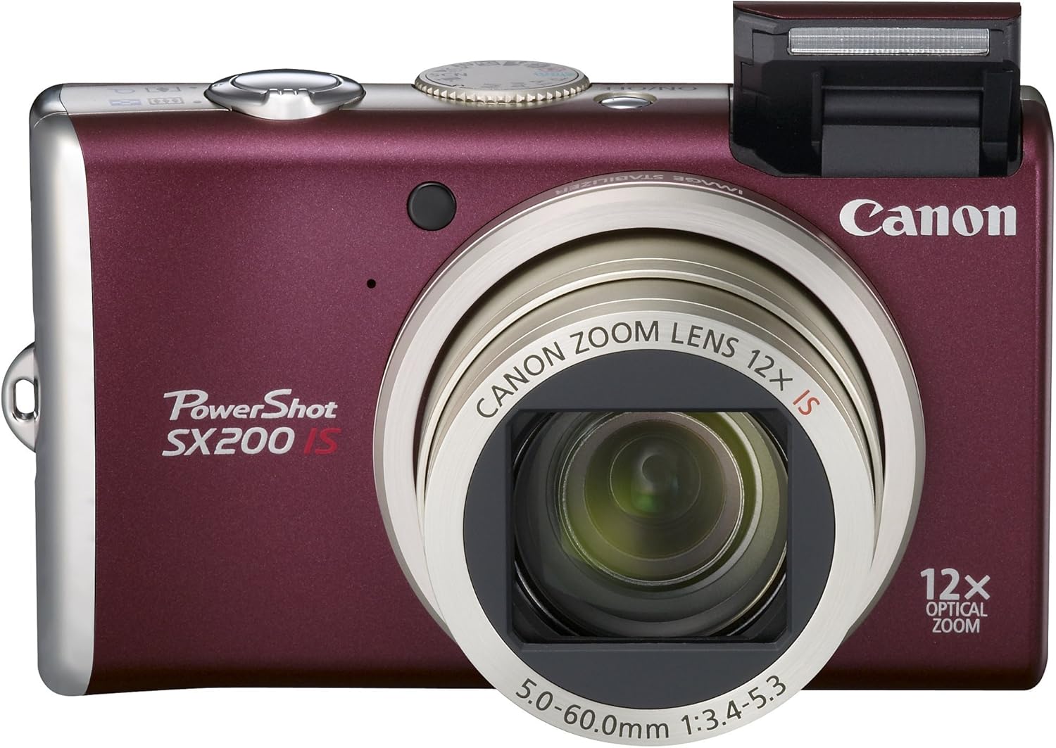 Canon PowerShot SX200IS 12.1 MP Digital Camera with 12x Wide Angle Optical Image Stabilized Zoom and 3.0-inch LCD (Red)
