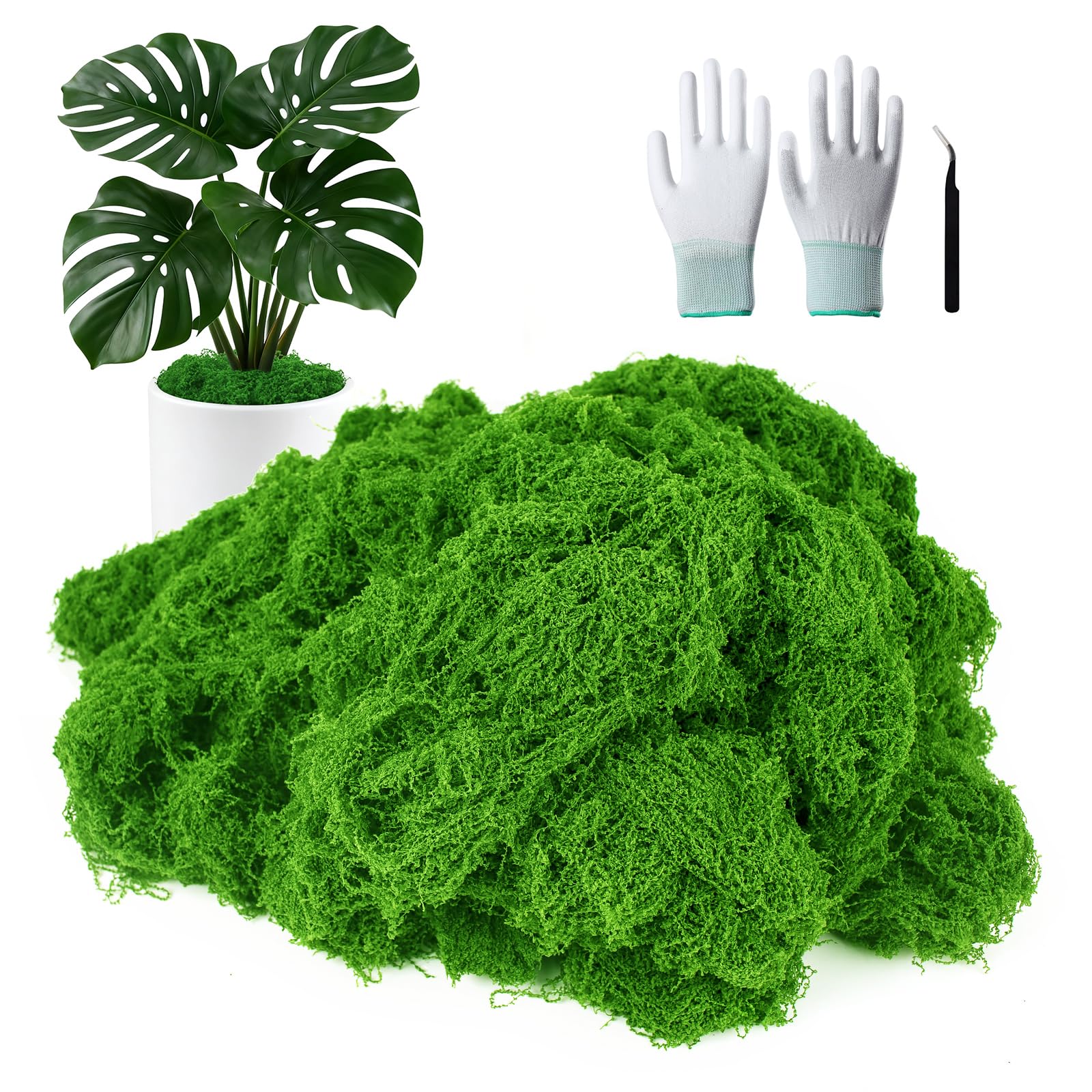 MGLIFEUL 350g Realistic Artificial Fake Moss for Indoor Plant Pots