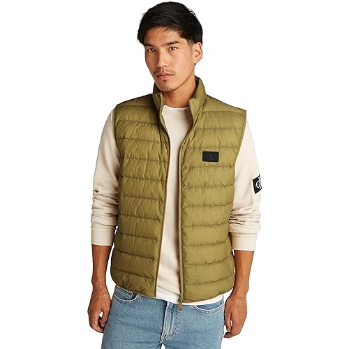 Calvin Klein Uomo Gilet Down Vest Gilet Imbottito, Verde (Gothic Olive), M