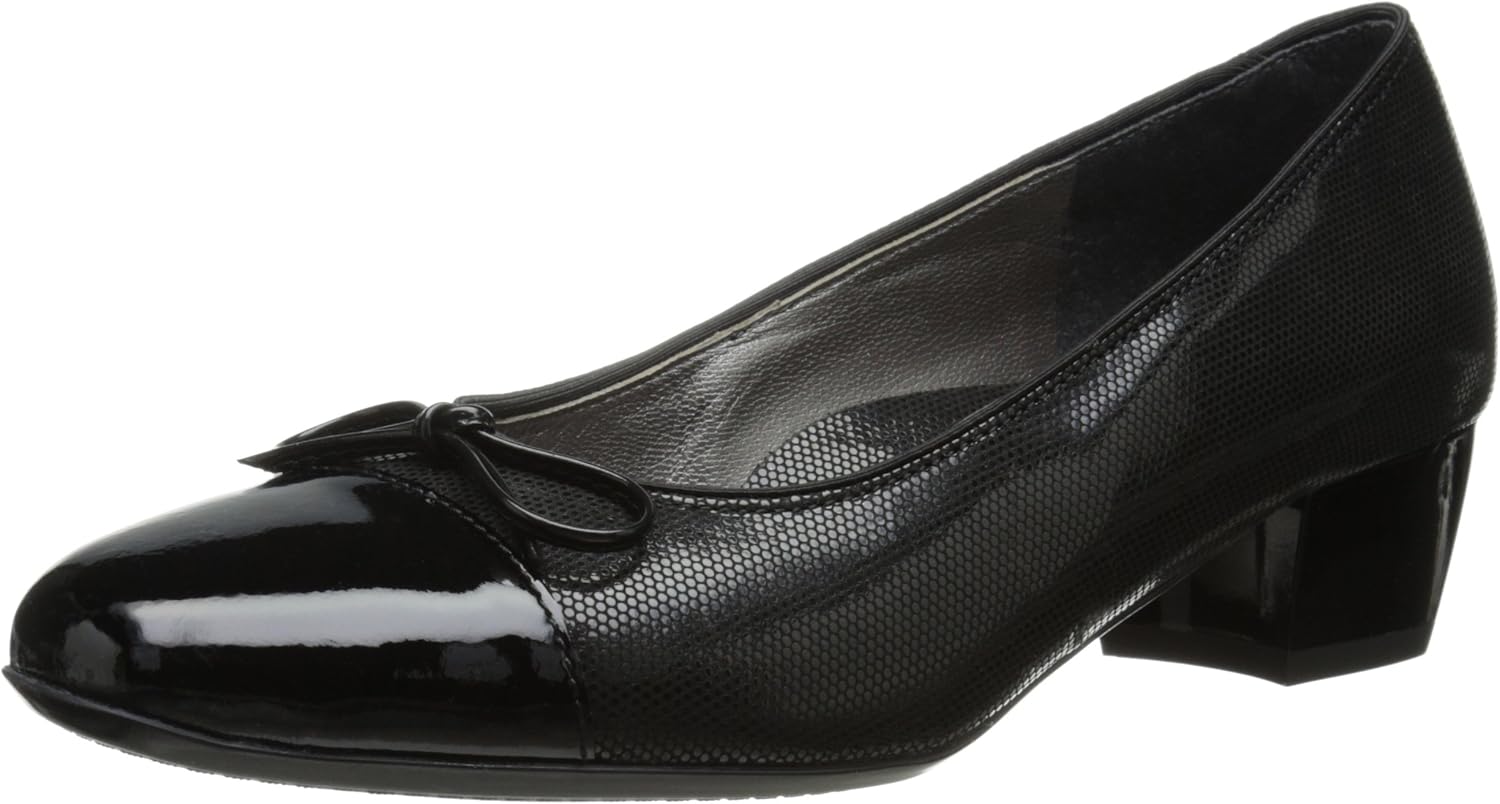 ara Women's Micha Dress Pump, Black Patent/Velour, 11 M US