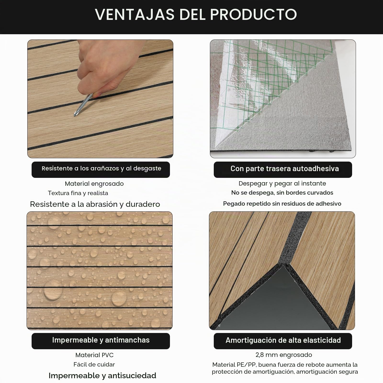 Paneles de pared 3D con aspecto de madera, autoadhesivos, paneles de madera 3D, 10 unidades de 40 x 40 cm, revestimiento de pared de PVC, resistentes al agua y al calor, pegatinas para pared, techos,