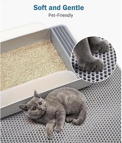 Miniatura 4 de Tapete para caja de arena, 24 x 35 pulgadas26 x 46 pulgadas, doble capa, fácil de limpiar, para caja de arena, impermeable, a prueba de fugas,