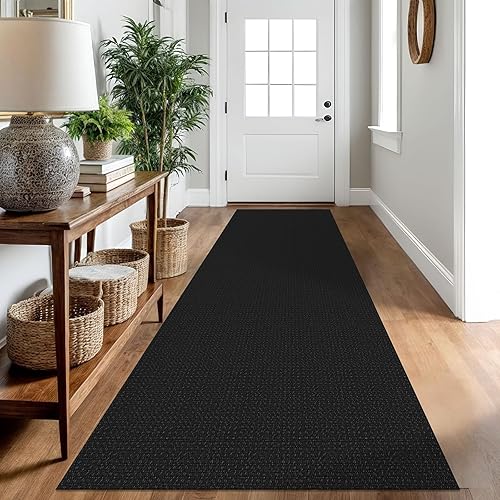 Miniatura 390 de IOHOUZE Alfombra lavable de 4 x 6 pies con parte trasera de goma antideslizante tejida para interiores y exteriores, alfombra para entrada