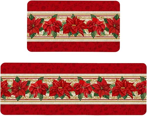 Miniatura 8 de Roszwtit Juego de 2 alfombras y tapetes de cocina de calavera de Halloween, tapetes de cocina de truco o trato, juegos de cocina de vacaciones de