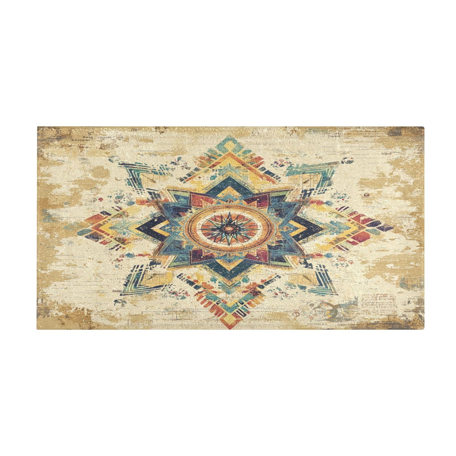 Tapis décoratif astrologique rétro bohème grand format 99 x 50 cm pour univers ésotérique chic