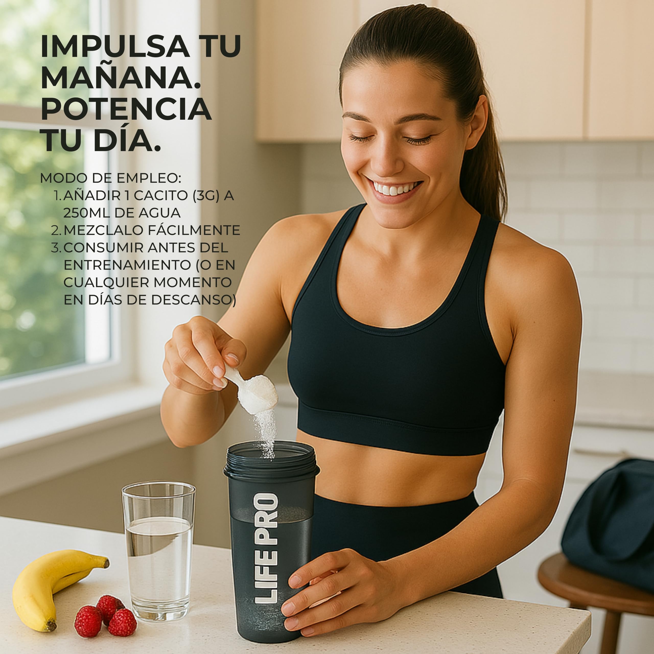 Creatina Monohidratada Creapure Life Pro – Creatina Micronizada Pura, Hasta 216 Tomas – Sin Gluten, Para Fuerza, Energía y Recuperación Muscular – Calidad Alemana (650g - 1,4lbs, Sin sabor)