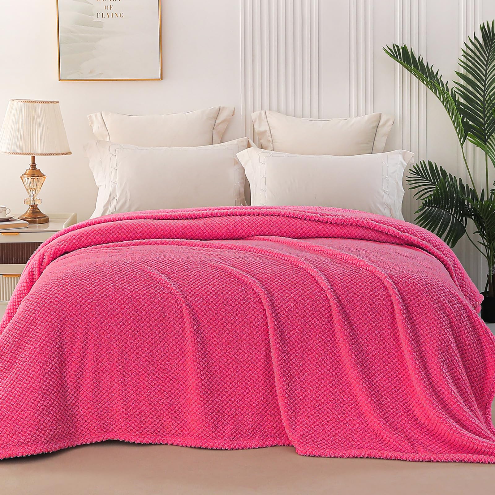 Whale Flotilla King Size Fuzzy Fleece Blanket for Bed 230x264 CM Fluffy Warm Soft Jacquard Bed Blankets for All Season Lightweight and Cozy - Image 3