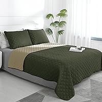 Vista 13 de Easy-Going - Juego de edredón reversible de tamaño full/queen con 1 edredón y 2 fundas de almohada, suave cubrecama, edredón de microfibra