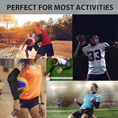 Miniatura 8 de GUOZI Coderas de brazo 2 unidades, coderas de brazo a prueba de golpes para jóvenes y adultos, deportes, fútbol, baloncesto, voleibol