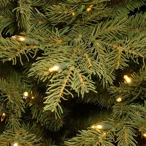 Miniatura 8 de National Tree Company Pre-Lit Feel Real - Mini árbol de Navidad artificial verde abeto nórdico luces blancas incluye base de bolsa de arpillera 3