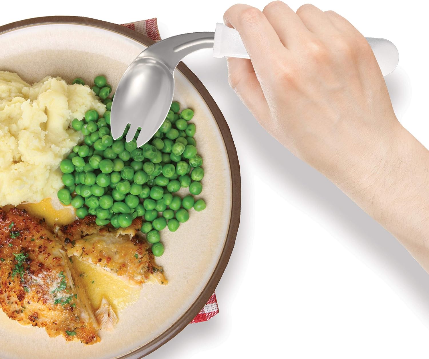 Rehabilitation Advantage Right Handed Grip Easy Offset Spork (Pack of 2)