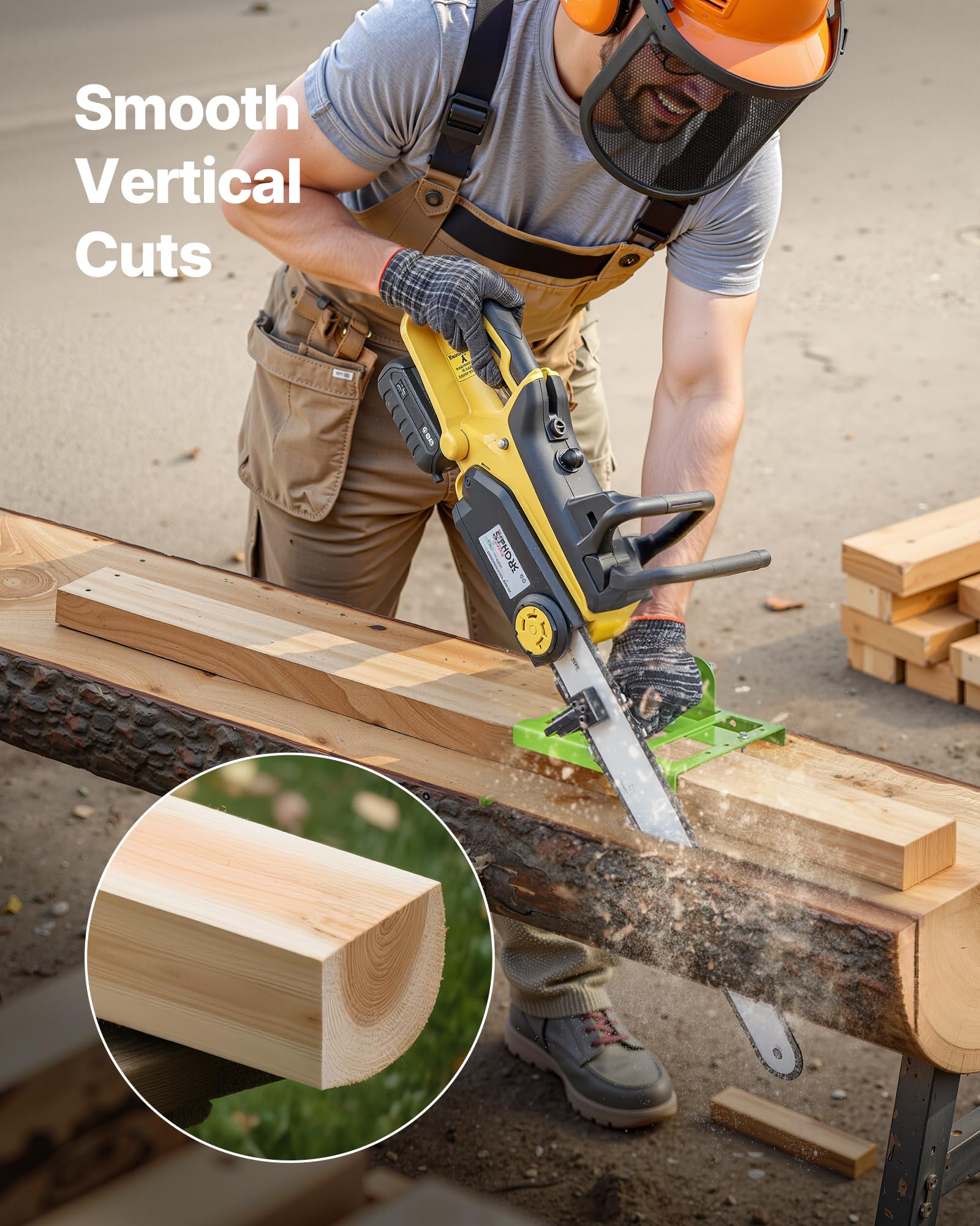 VEVOR Guía para Motosierra, Ancho Ajustable de 5 a 15 cm, Guía Vertical para Madera, Aserradero Móvil de Hierro Fundido, para Trabajadores de la Construcción y la Carpintería, 240 x 205 x 76 mm