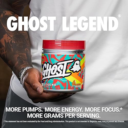 Miniatura 2 de GHOST Legend - Polvo de pre-entrenamiento, crema de naranja, 30 porciones, preentrenamiento para hombres y mujeres con colina, L-citrulina y beta