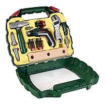 Theo Klein 8394 Valigetta Ixolino Bosch con martello, chiave inglese e altro, Avvitatore Ixolino alimentato a batterie, Dimensioni 26.6 cm x 32 cm x 8.8 cm, Giocattolo per bambini a partire dai 3 anni