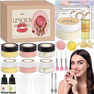 Sugar Lip Scrub Making Kit- 35Pcs Make Your Own Sugar Lip Scrub with She...