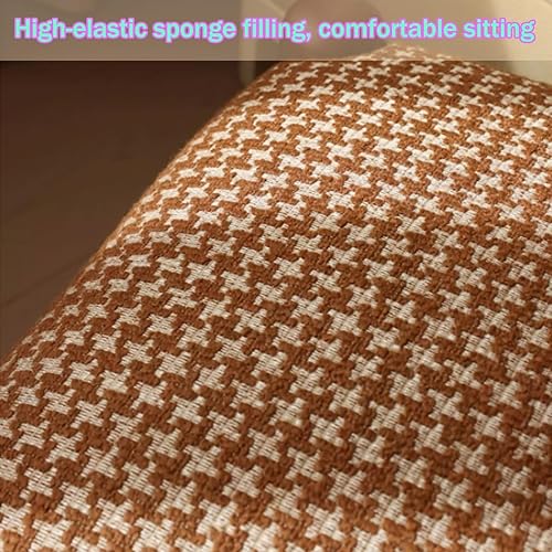 Miniatura 5 de Silla de cocina tapizada de lino, sillas de comedor retro con patas de madera, silla de asientos acolchados para comedor, dormitorio, sala de estar