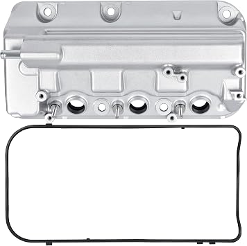 Upgrade Aluminium Rear Engine Valve Cover with Gasket Fit for Honda 08-17 Accord Crosstour Odyssey Pilot Ridgeline; Fit for 09-15 Acura MDX RDX TL ZDX, V6 3.5L 3.7L, Replaces# 12320R70A00