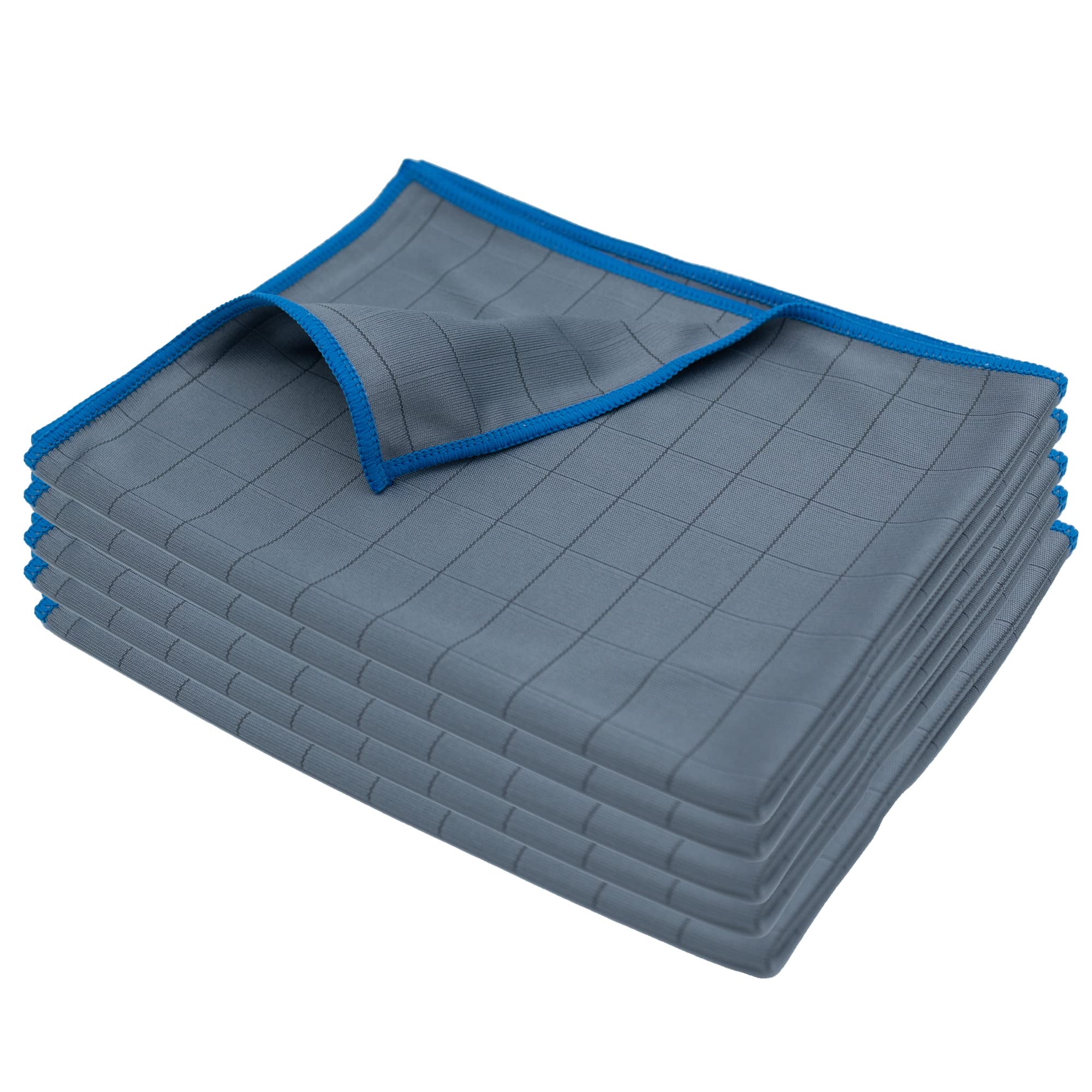 renideoCary Carbon Microfibre Glass Cloth - Premium Window Cloth for Professional Windscreen Cleaning, Pack of 5 Carbon Cloths for Streak-Free Shine 50 x 40 cm