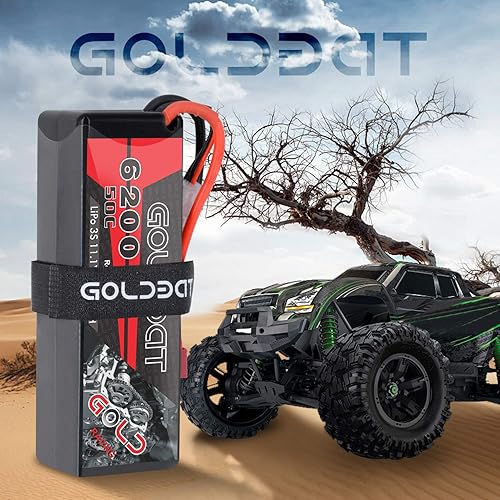 Miniatura 2 de GOLDBAT 6200mAh 11.1V 50C 3S LiPo RC Batería HardCase con T Plug para RC 18 110 Escala Vehículos CocheCamiónBuggy, barco RC, avión