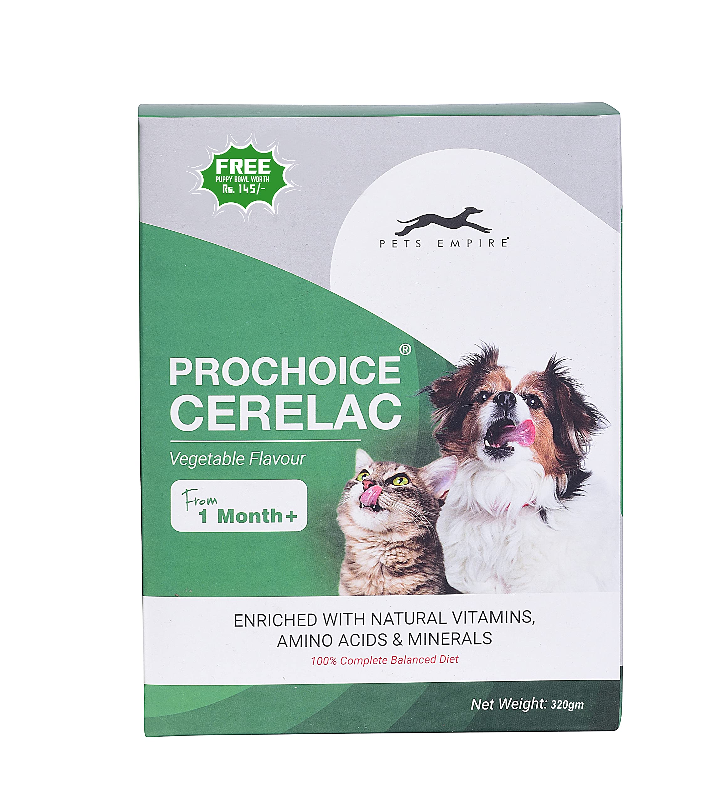 Pets Empire Prochoice Puppy Cerelac (320 g) - Keeps Digestive System Healthy (Vegetable Flavour, Pack of 1)