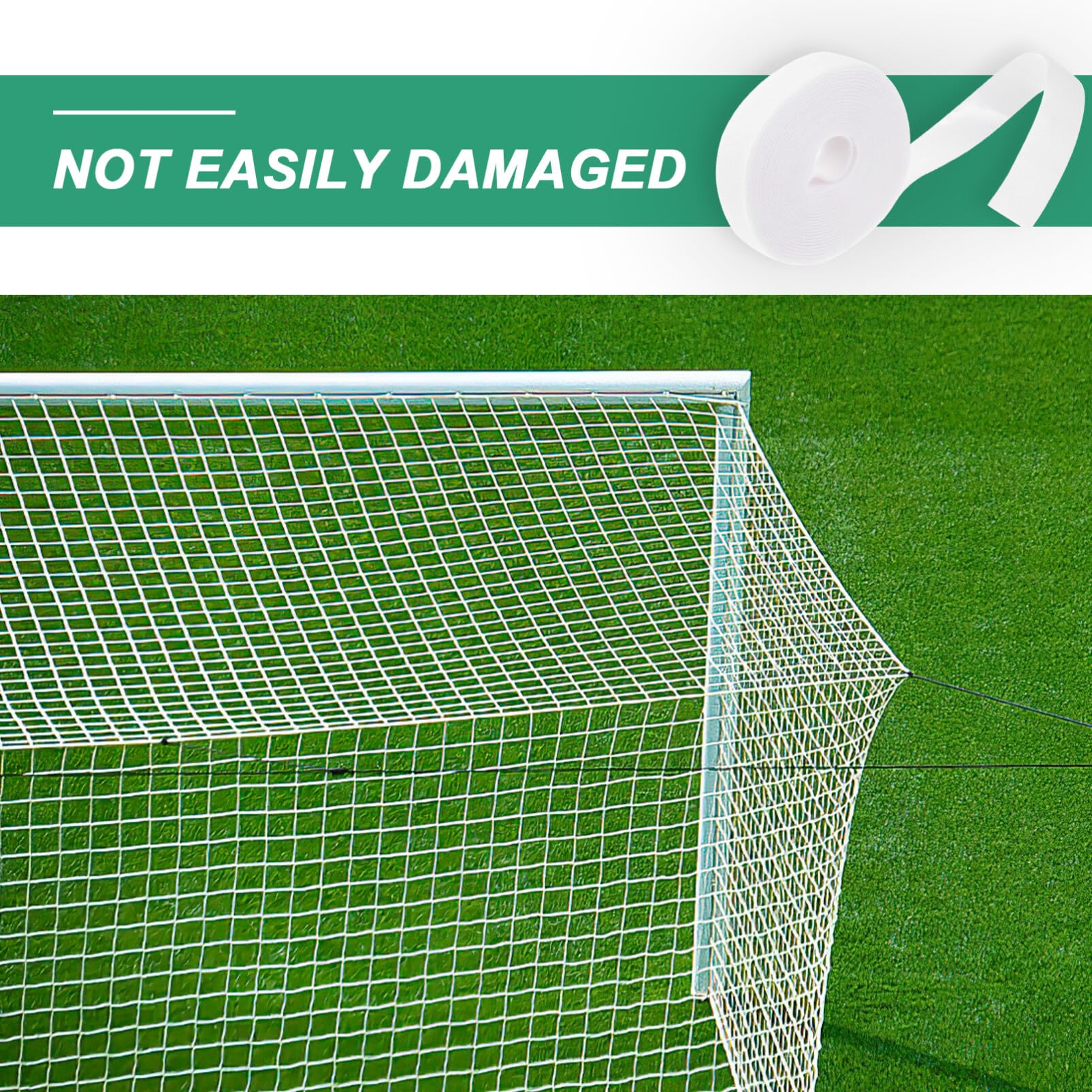 VANZACK Hook and Tape for Soccer Goal Nets Self-Adhesive Fixing Strip Easy Installation Reusable for Organizing Soccer Equipment