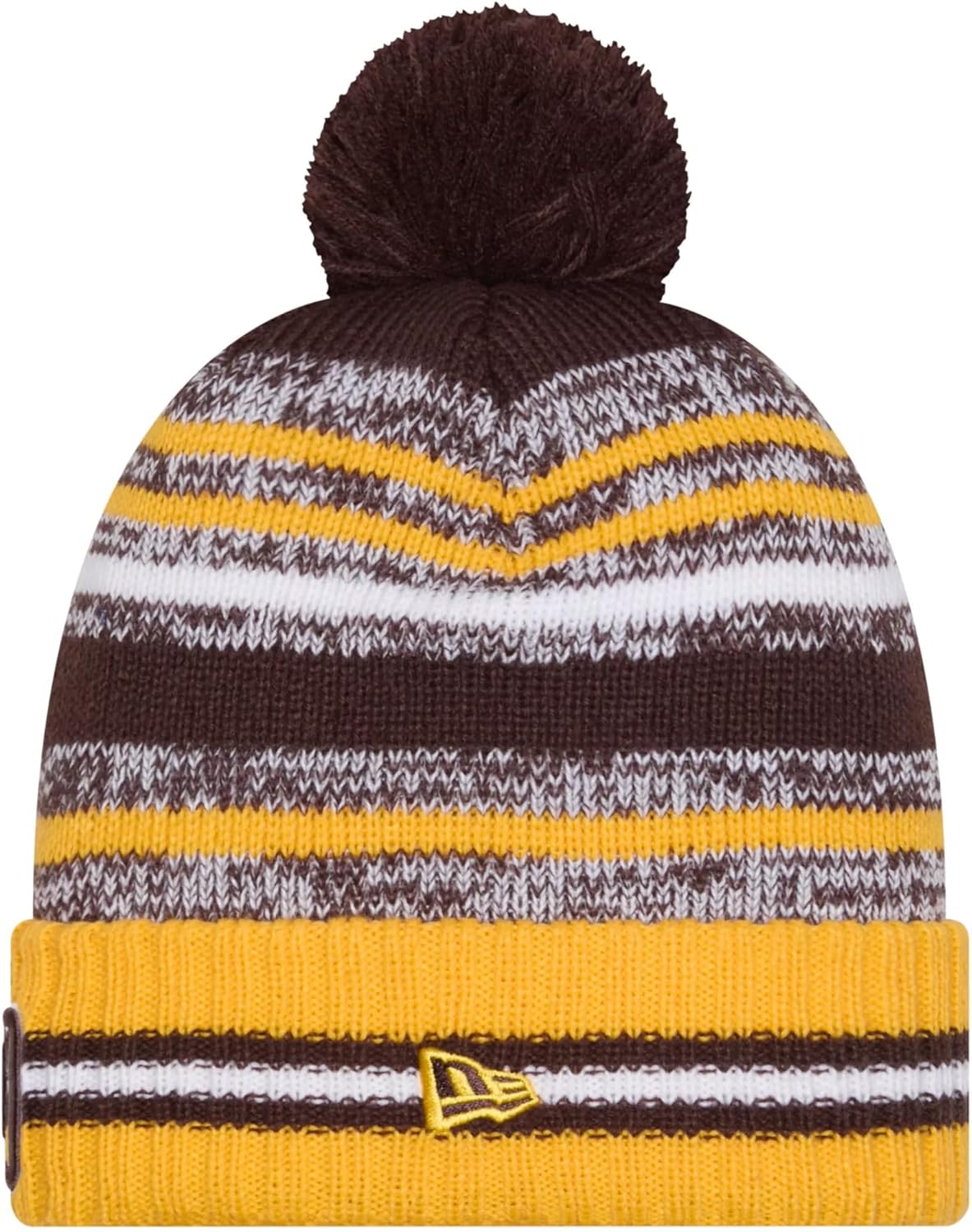 New Era Onfield Sport Striped Cuffed Baseball Knit Beanie Hat Pom - MLB Cheer Winter Knit Toque Cap